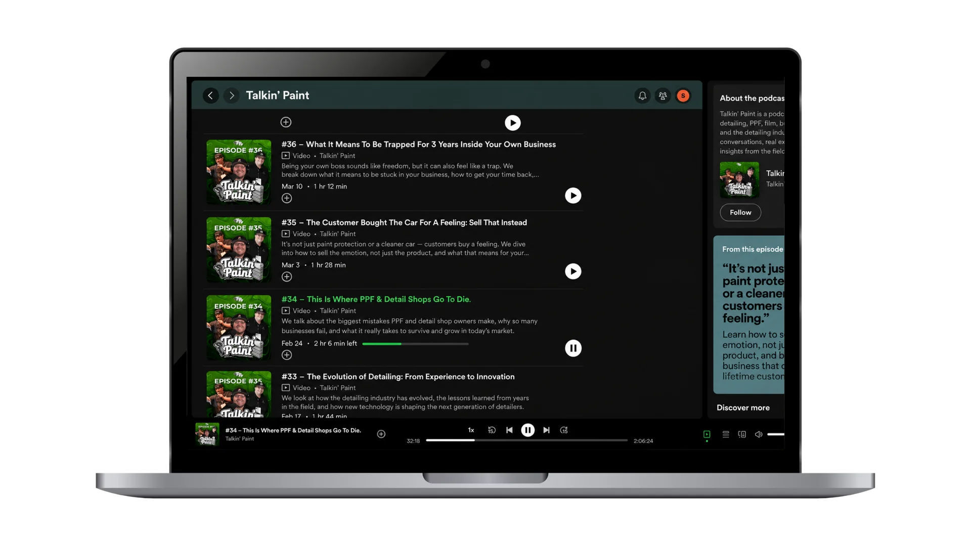 The finished podcast episode, edited and published
