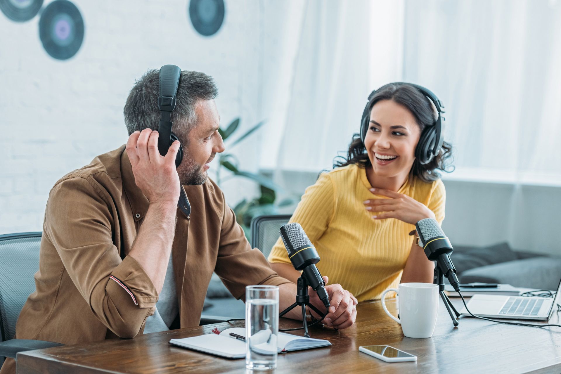 Podcast studio production session